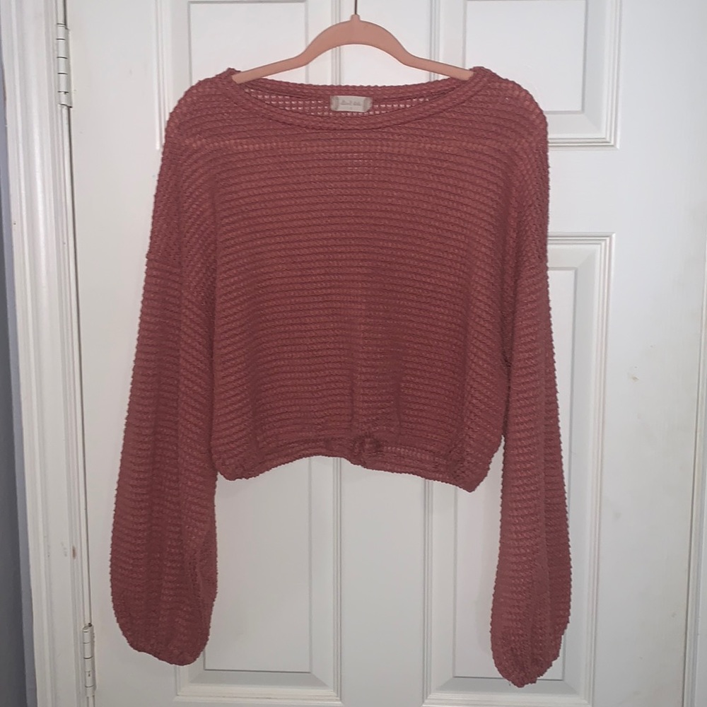 alterd state pink cropped sweater